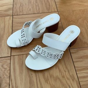 Tory Burch Tiny Miller Heeled Sandal -White Sz 7